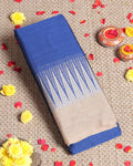 Traditional Handloom Narayanpet Cotton Saree with Classic Temple Border - Blue