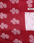 Traditional Handloom Saree with All-Over Batik Prints - White-Pallu
