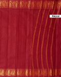 Traditional Handloom Sungudi Cotton Saree Checks and Elegant Zari Peacock Motif Border - Maroon