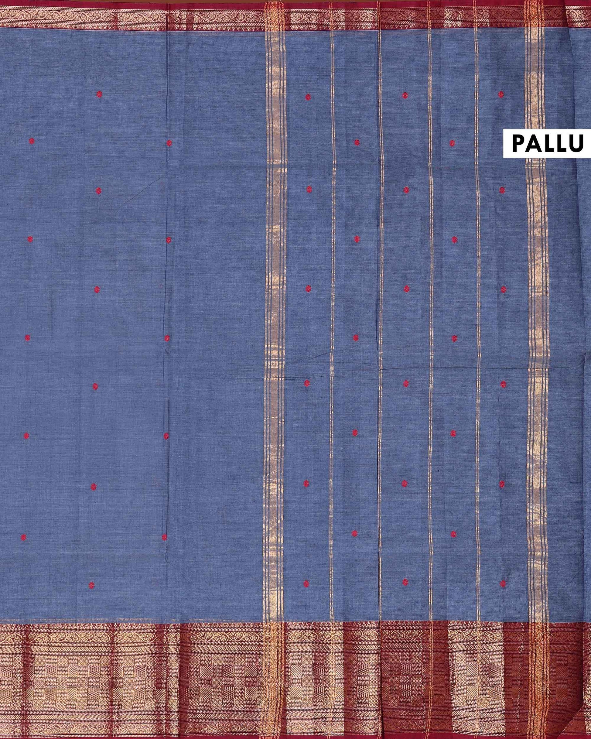 Traditional_Handwoven_Chettinad_Cotton_Saree_with_All_Over_Checks_Ornate_Zari_Border_Detailing_-_Blue