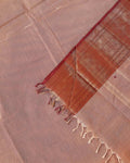 Traditional Handwoven Chettinad Cotton Saree with All Over Checks Ornate Zari Border Detailing - Brown