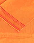 Women's Traditional Handwoven Cotton Salwar Suit Material with Intricate Zari Border and  Dupatta  - Orange