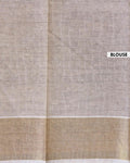 Traditional Handwoven Kovai Cotton Saree with Striped Pattern and Gold Zari Border - Green