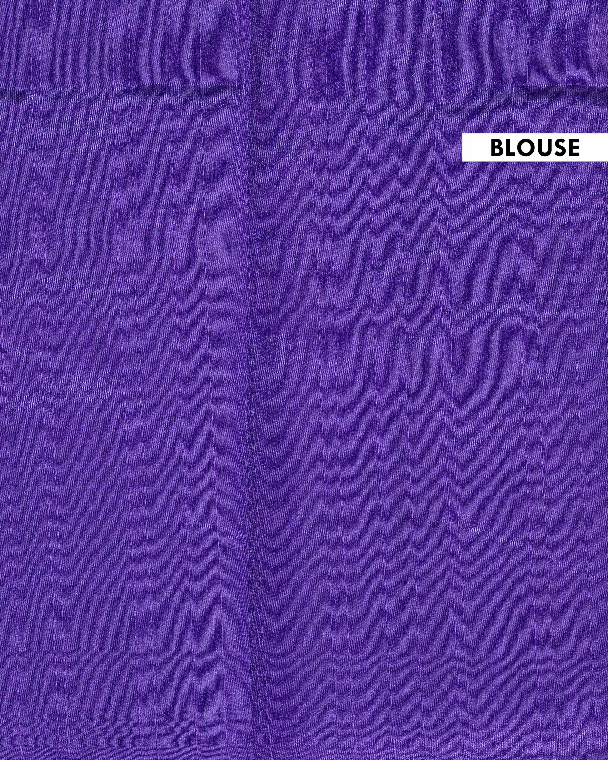 Traditional Handwoven Pochampally Ikkat Saree with Intricate Motifs - Purple