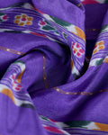 Traditional Handwoven Pochampally Ikkat Saree with Intricate Motifs - Purple
