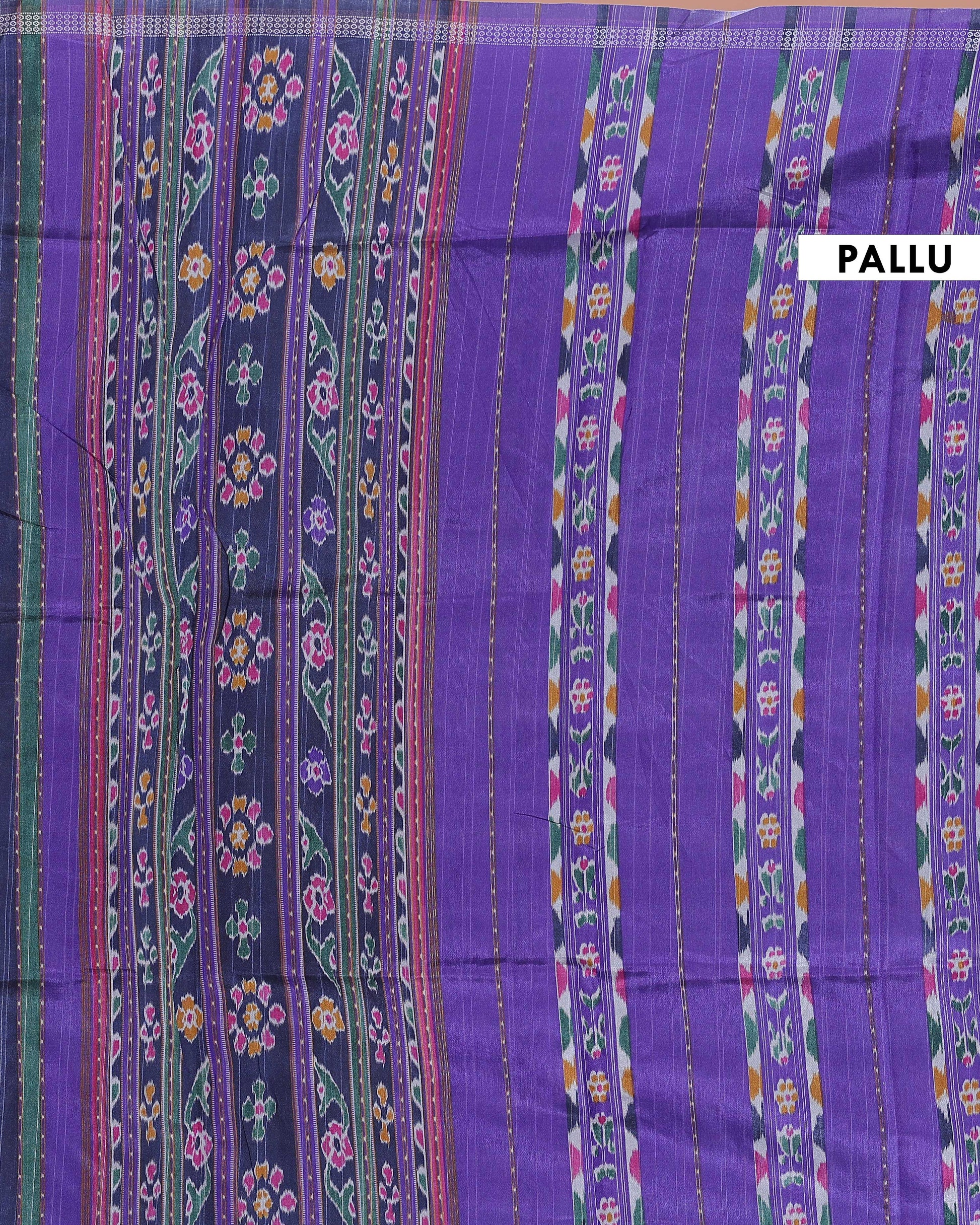 Traditional Handwoven Pochampally Ikkat Saree with Intricate Motifs - Purple