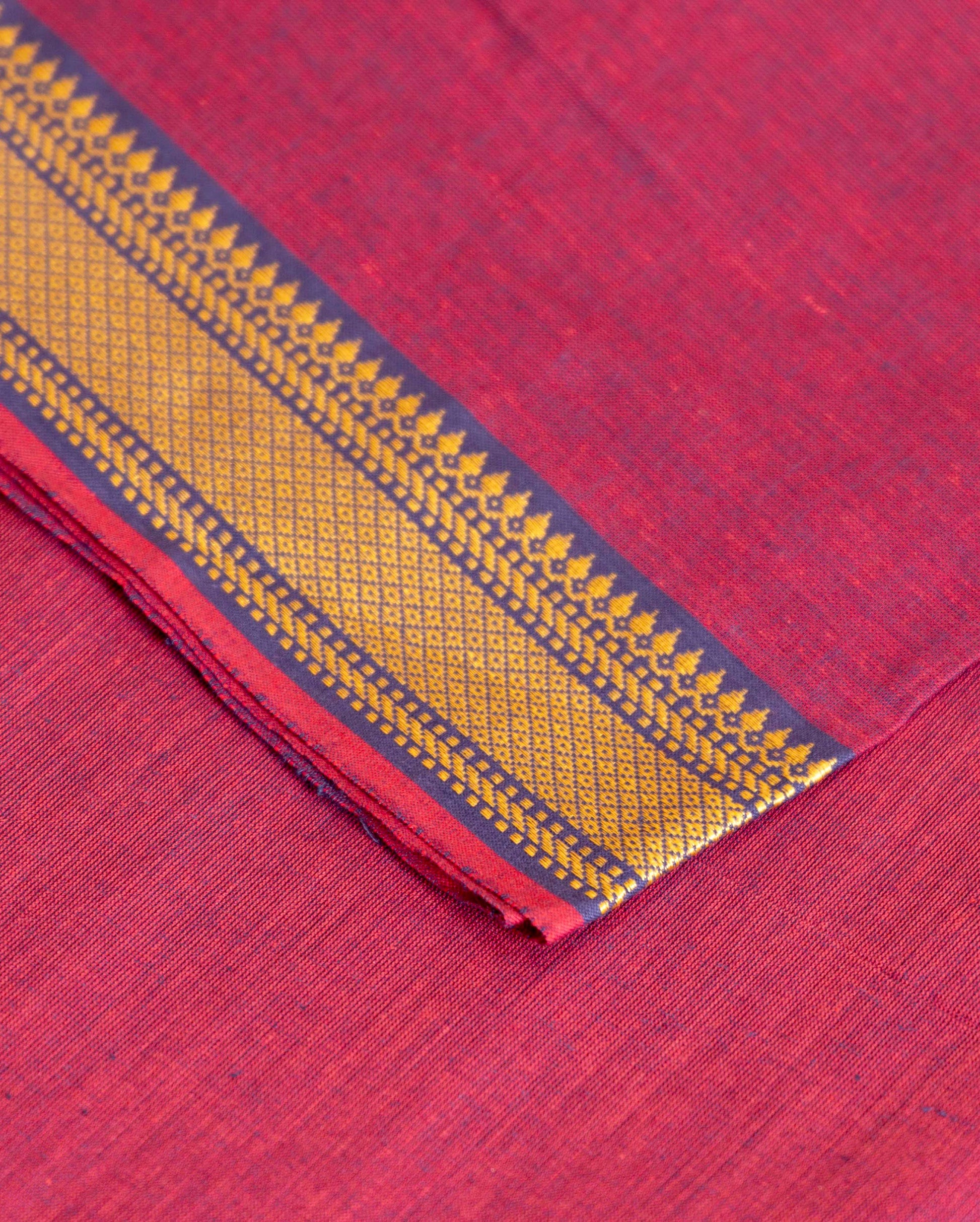 Women's Traditional Handwoven Salwar Material Set with Zari Border and Dupatta - Maroon