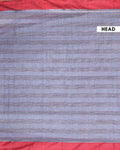 Traditional Ikkat Handloom Cotton Saree with Woven Pattern and Contrast Border - Dark Grey-Head