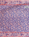 Traditional Kalamkari Block Print Cotton Saree All-Over Floral Patterns - Blue