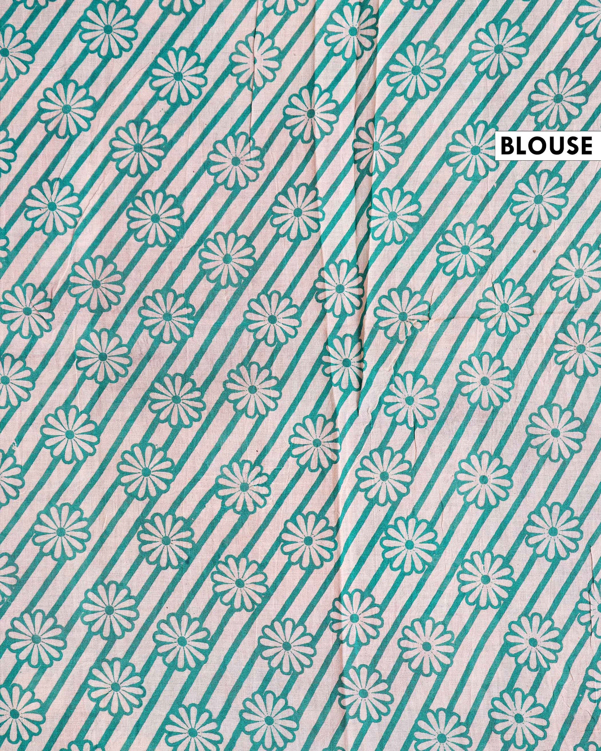 Traditional Kalamkari Block Printed Saree Elegant Lotus Pattern - Red-head