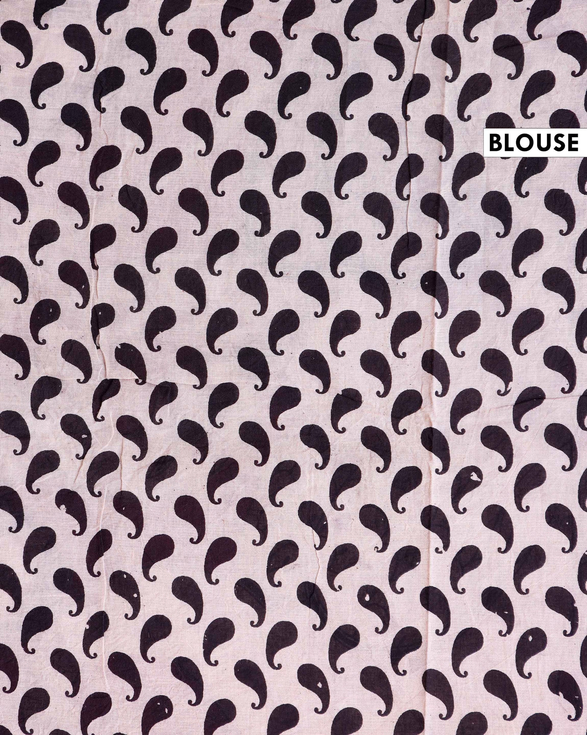 Traditional Kalamkari Cotton Saree Traditional Cow and Floral Border Artwork - Pink