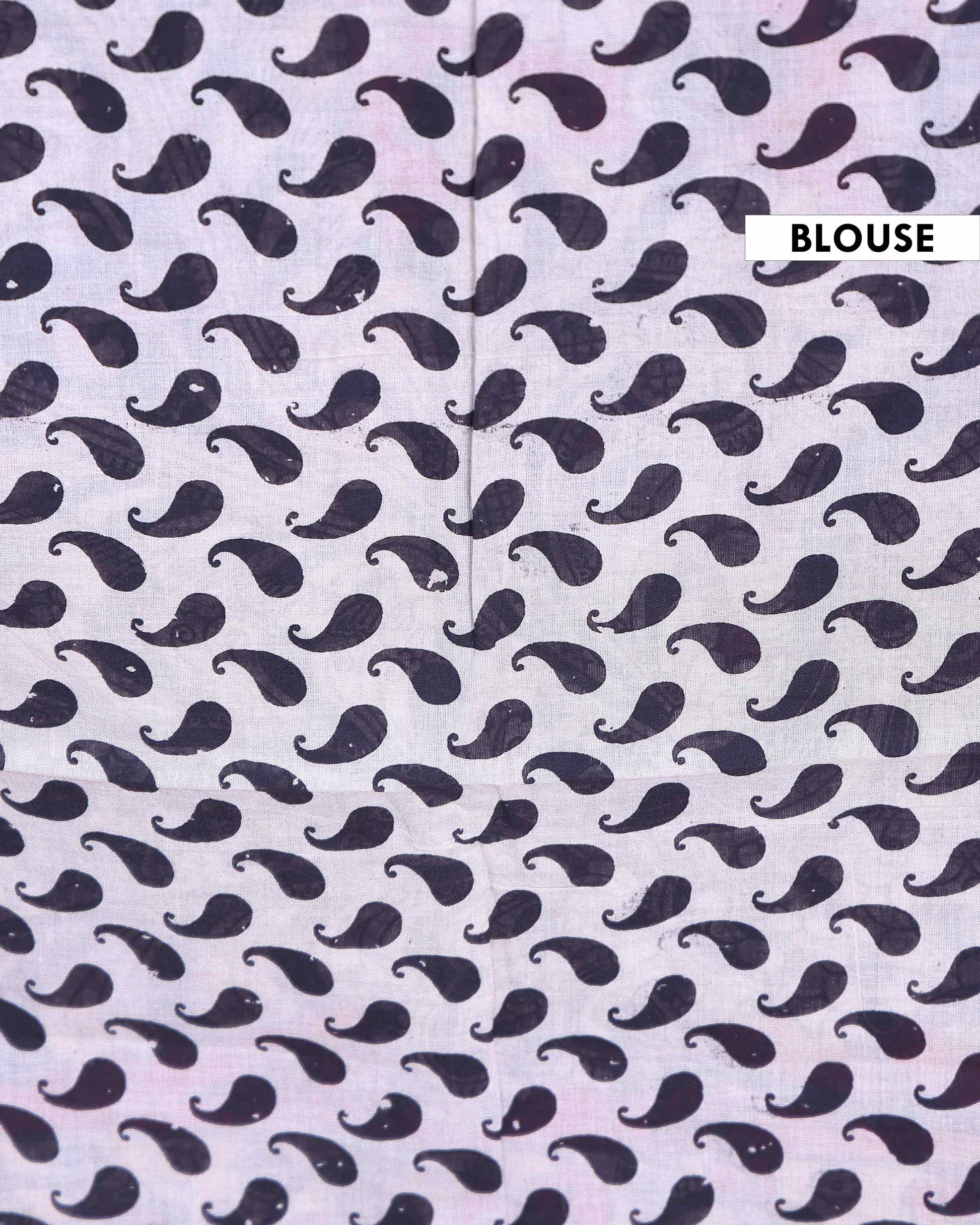 Traditional Kalamkari Cotton Saree showcasing Mythological Figures and Nature Prints - Blue