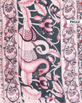 Traditional Kalamkari Cotton Saree with Folk-Bird and Floral Motifs - Dark Green