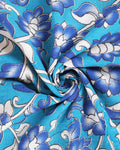 Traditional Kalamkari Cotton Saree with Hand-Painted Floral Motifs - Close