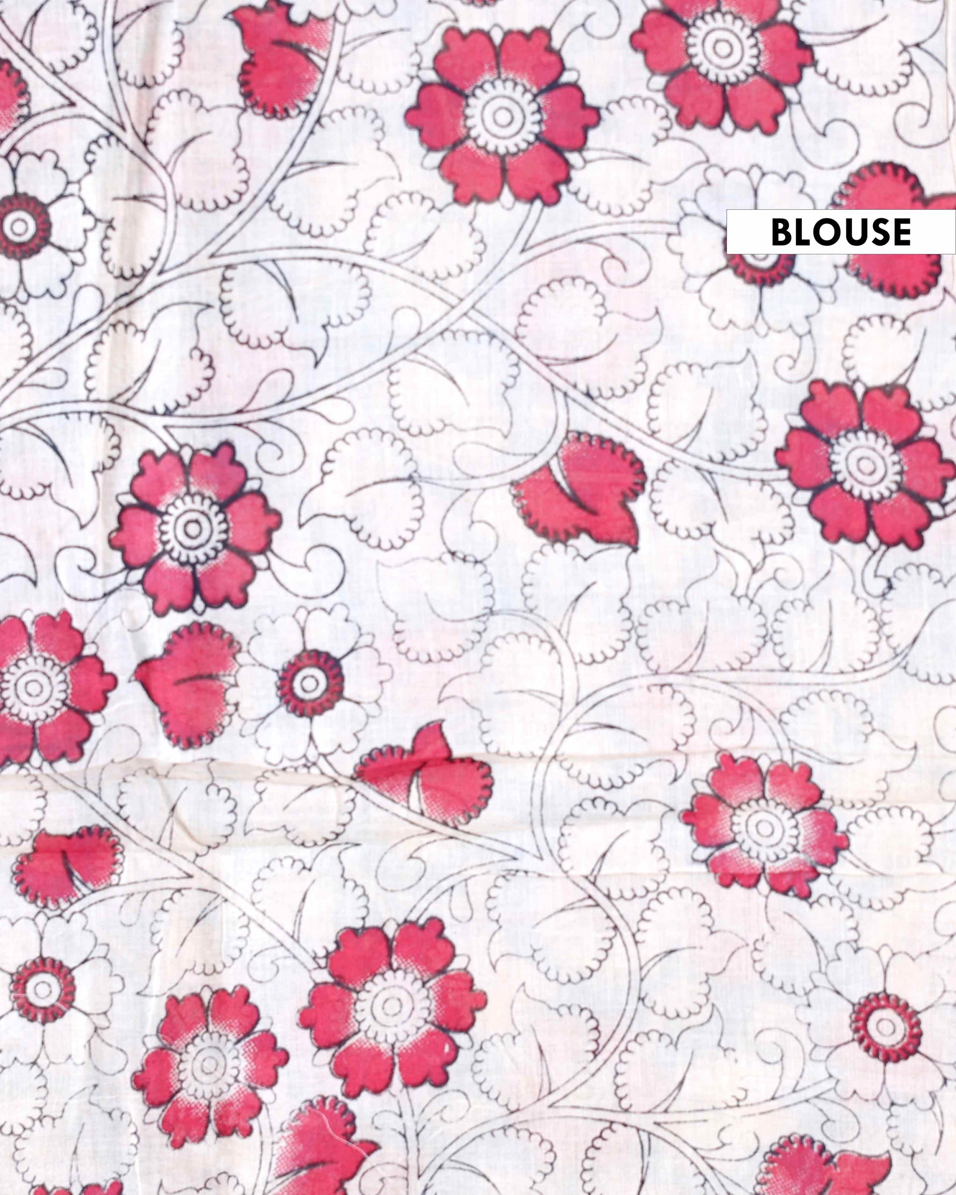 Traditional_Kalamkari_Cotton_Saree_with_Intricate_Floral_Leafy_Motifs_-Blouse