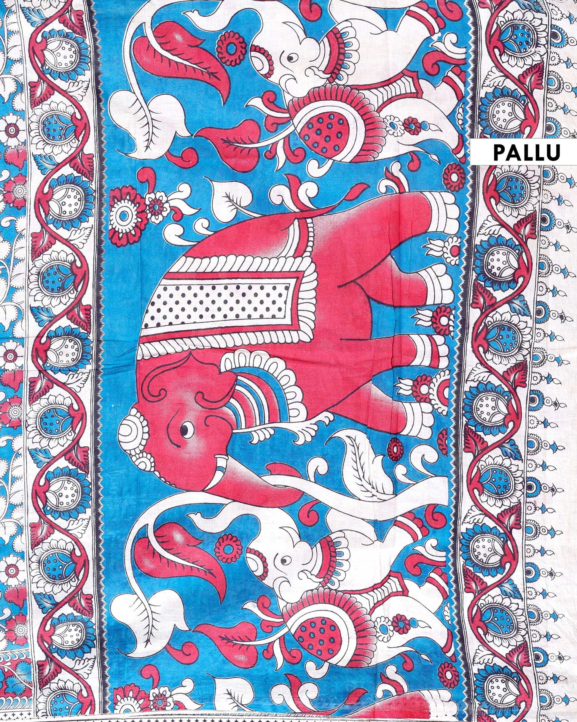 Traditional_Kalamkari_Cotton_Saree_with_Intricate_Floral_Leafy_Motifs_-Pallu