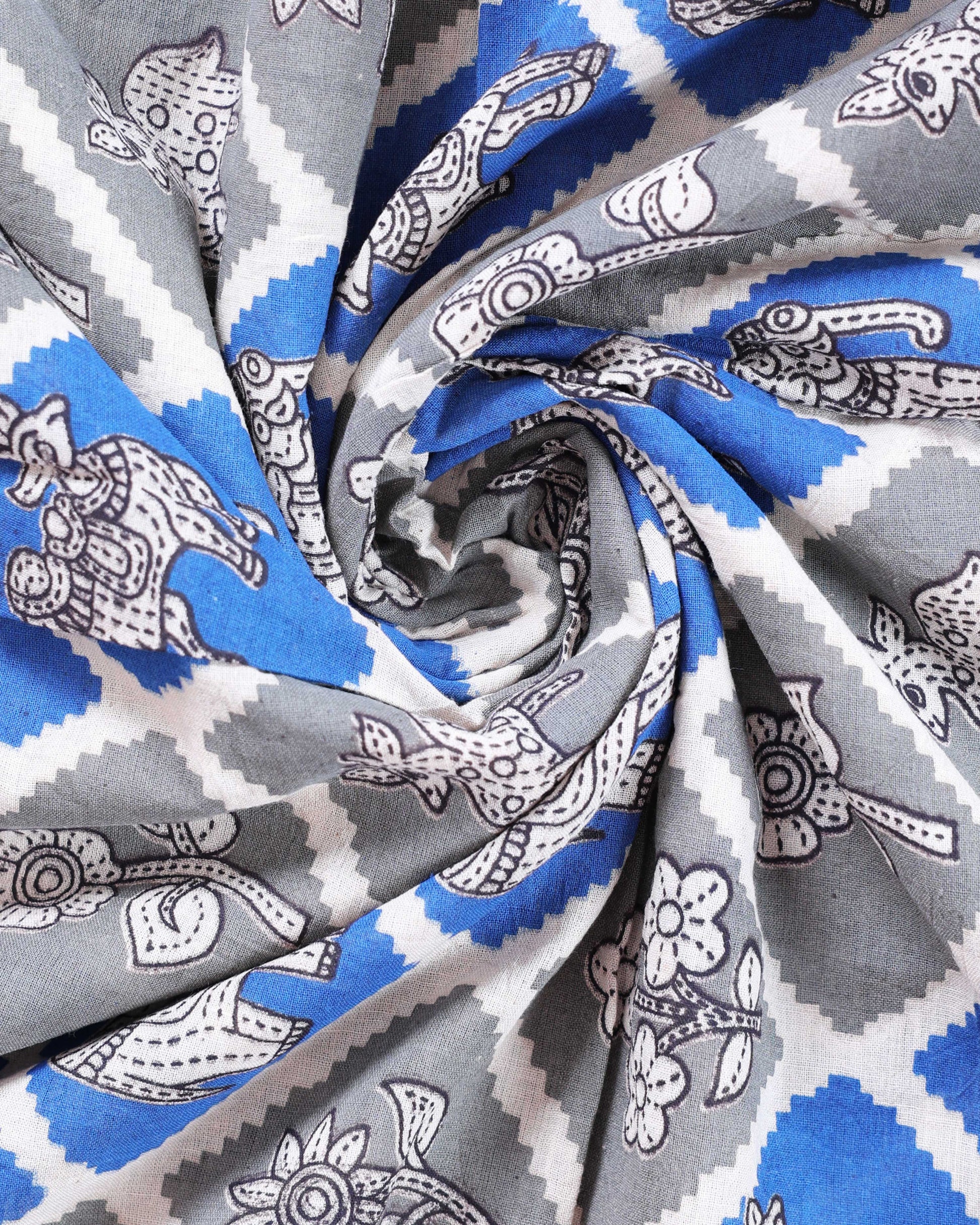 Traditional Kalamkari Cotton Saree with Intricate Floral & Leafy Motifs - Close