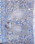Traditional Kalamkari Cotton Saree with Intricate Floral & Leafy Motifs - Pallu