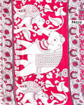 Traditional Kalamkari Cotton Saree with Intricate Floral and Avian Motifs - Red