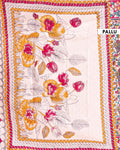 Traditional Kalamkari Cotton Saree with Intricate Floral and Bird Motifs - Cream