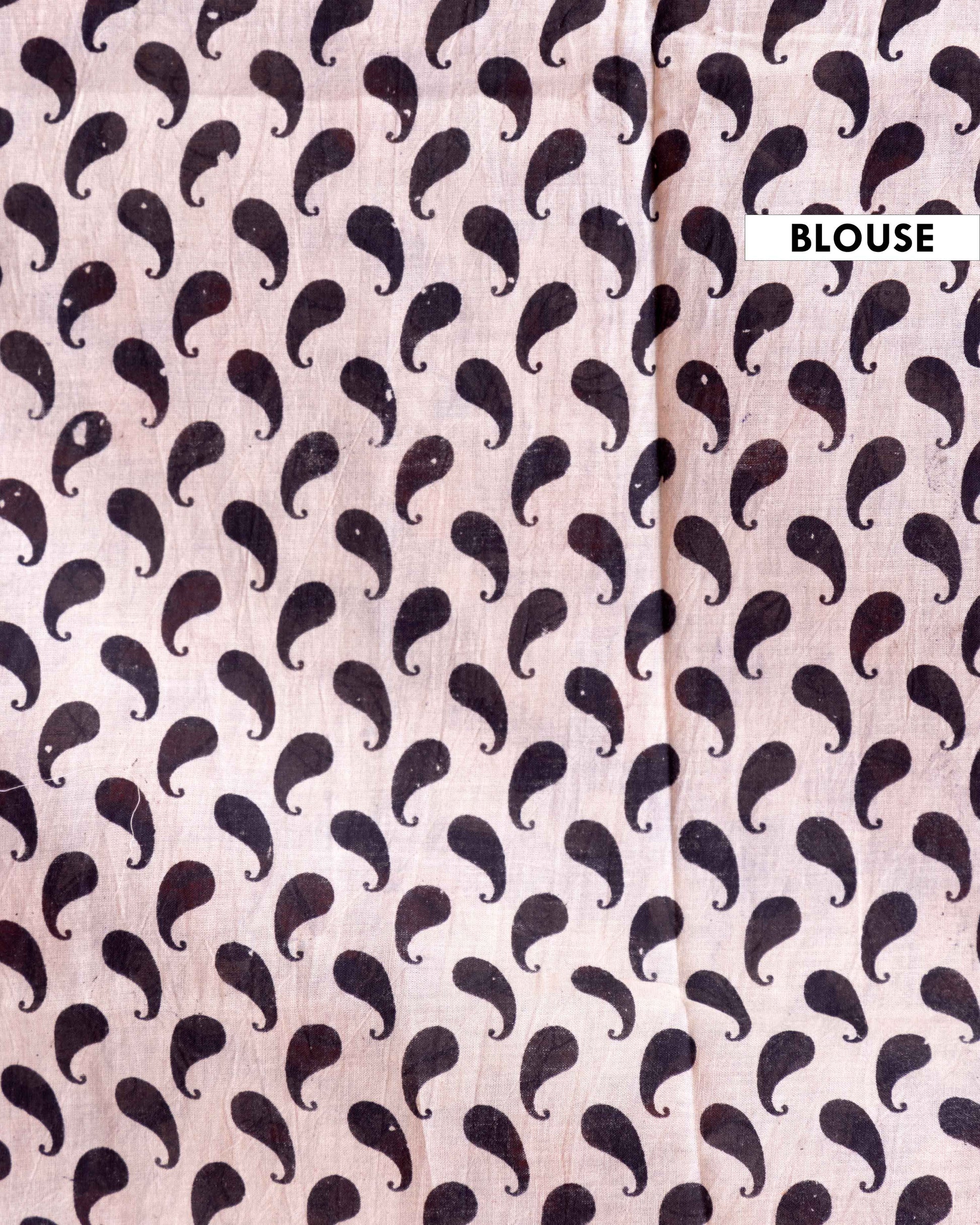 Traditional Kalamkari Cotton Saree with Intricate Peacock and Floral Border - Blue