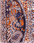 Traditional Kalamkari Cotton Saree with Intricate Peacock and Floral Border - Blue