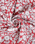Traditional Kalamkari Cotton Saree with Traditional Elephant & Floral Motifs - Close