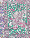 Traditional Kalamkari Cotton Saree with Traditional Floral Motifs - Pallu