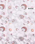 Traditional  Kalamkari Cotton Saree with Traditional Hand-Painted Motifs - Blouse