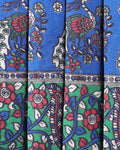 Traditional Kalamkari Cotton Saree with Traditional Peacock & Floral Motifs -Close