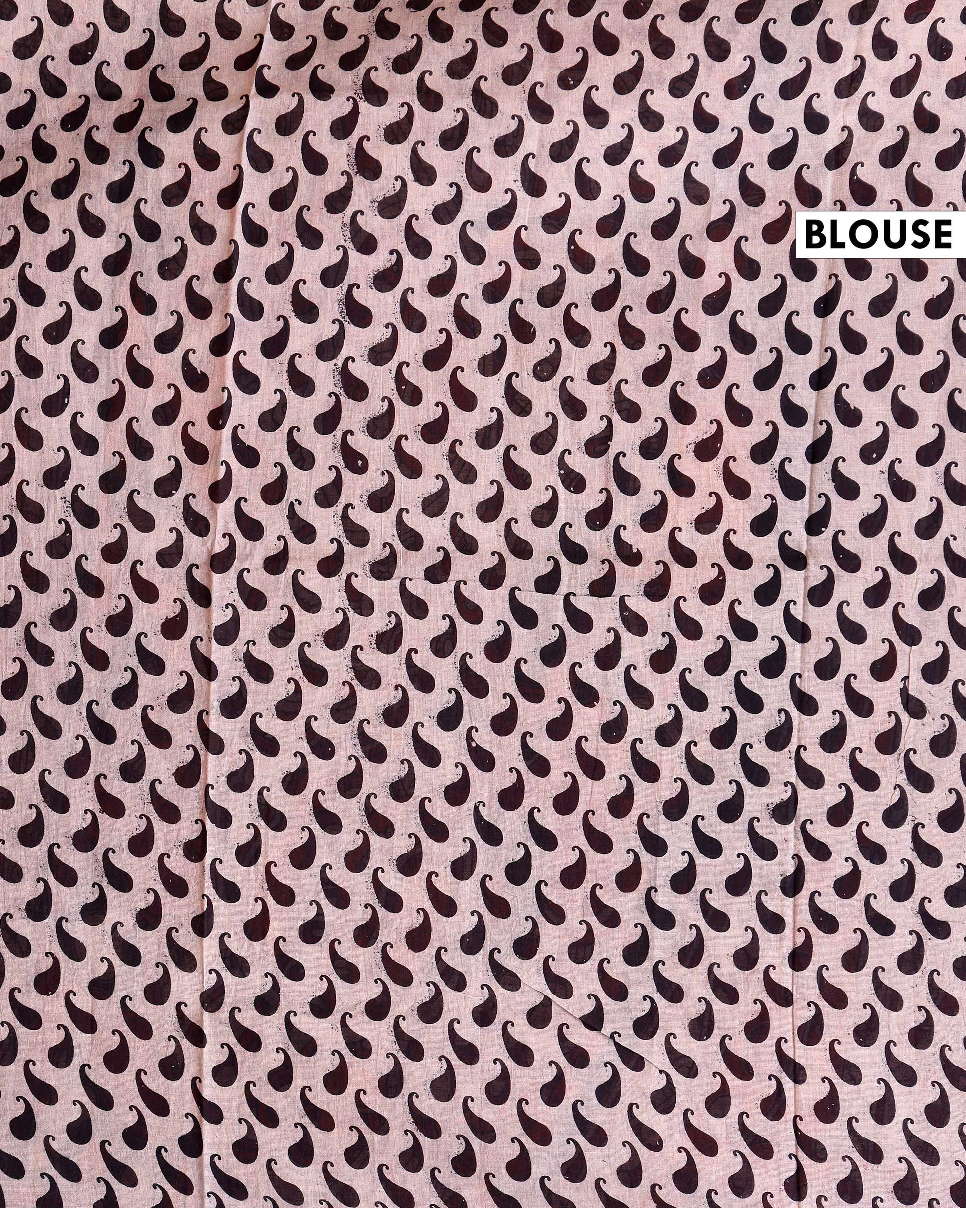 Traditional Kalamkari Cotton Saree with Traditional Peacock Motif Border - Red