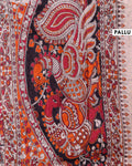 Traditional Kalamkari Cotton Saree with Traditional Peacock Motif Border - Red