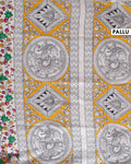 Traditional Kalamkari Hand-Painted Cotton Saree with Intricate Floral Motifs - Pallu