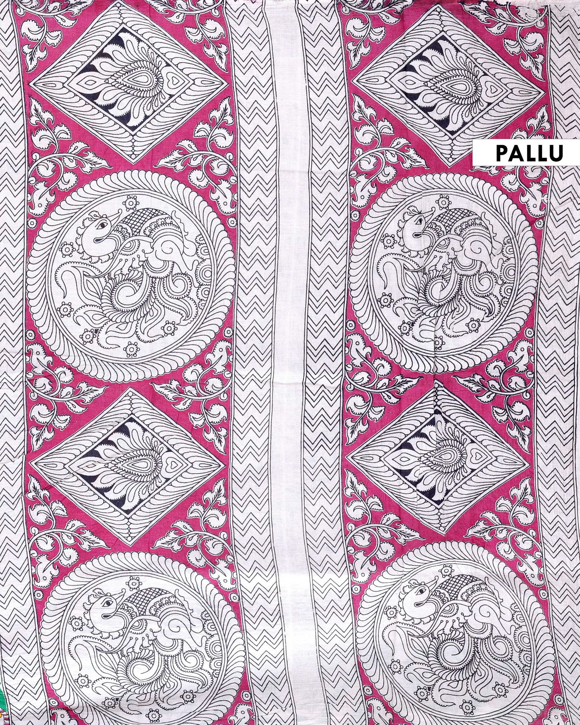 Traditional_Kalamkari_Hand-Painted_Cotton_Saree_with_Nature-Inspired_Motifs_-_Pallu