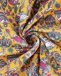 Traditional_Kalamkari_Hand-Painted_Cotton_Saree_with_Nature-Inspired_Motifs_-_Yellow-Close
