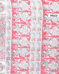 Traditional Kalamkari Hand-Painted Cotton Saree with Traditional Peacock & Floral Motifs - Pallu