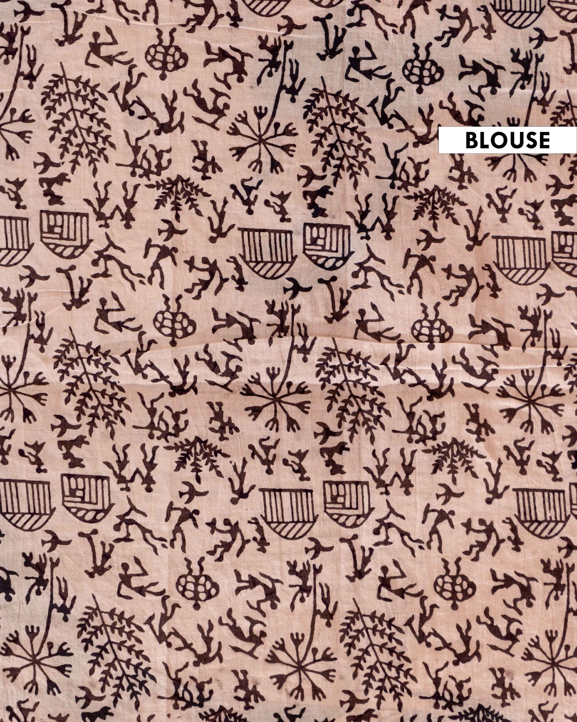 Traditional Kalamkari Handloom Cotton Saree with Detailed Floral Prints - Green