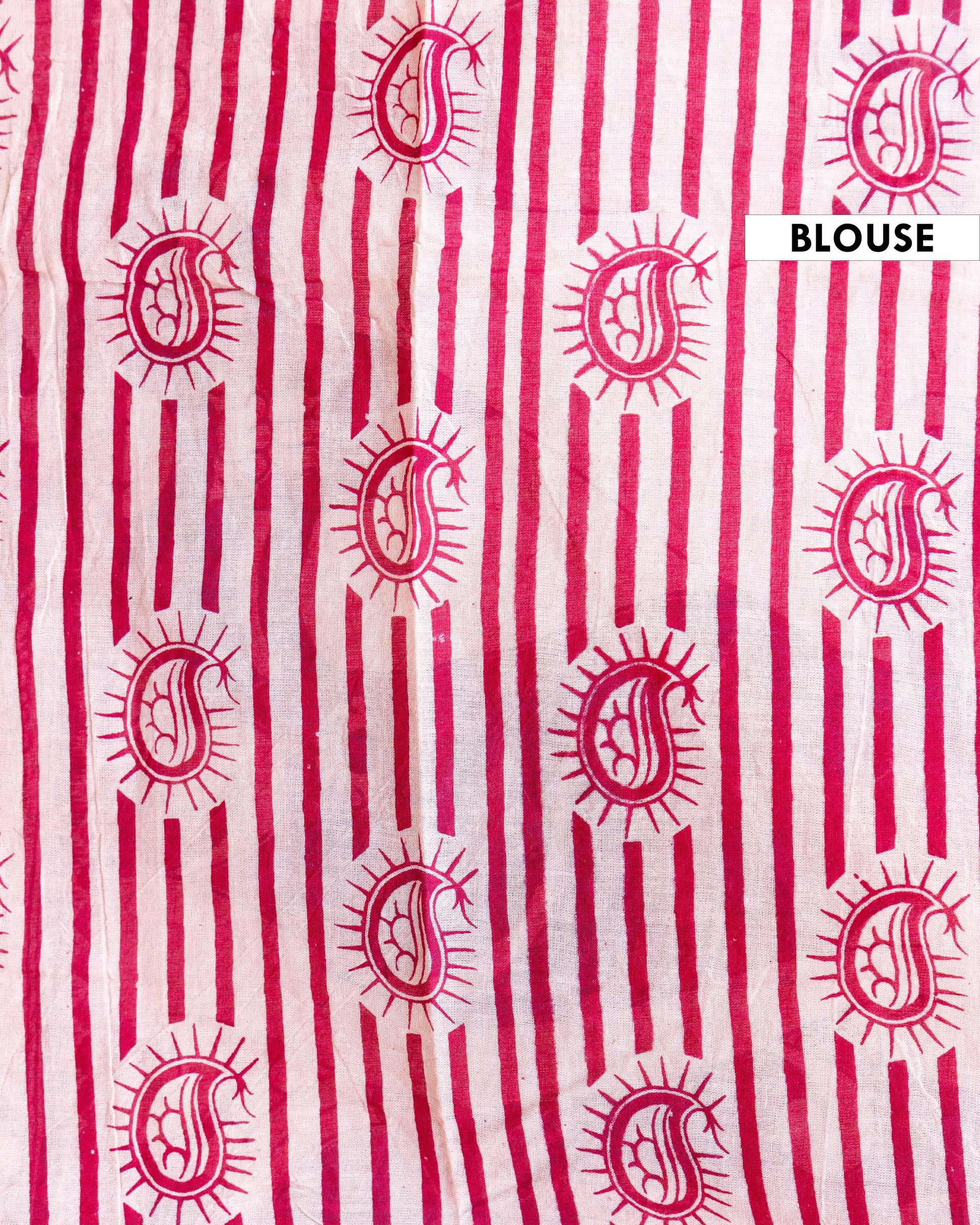 Traditional Kalamkari Printed Cotton Saree with Nature and Wildlife Theme - Cream