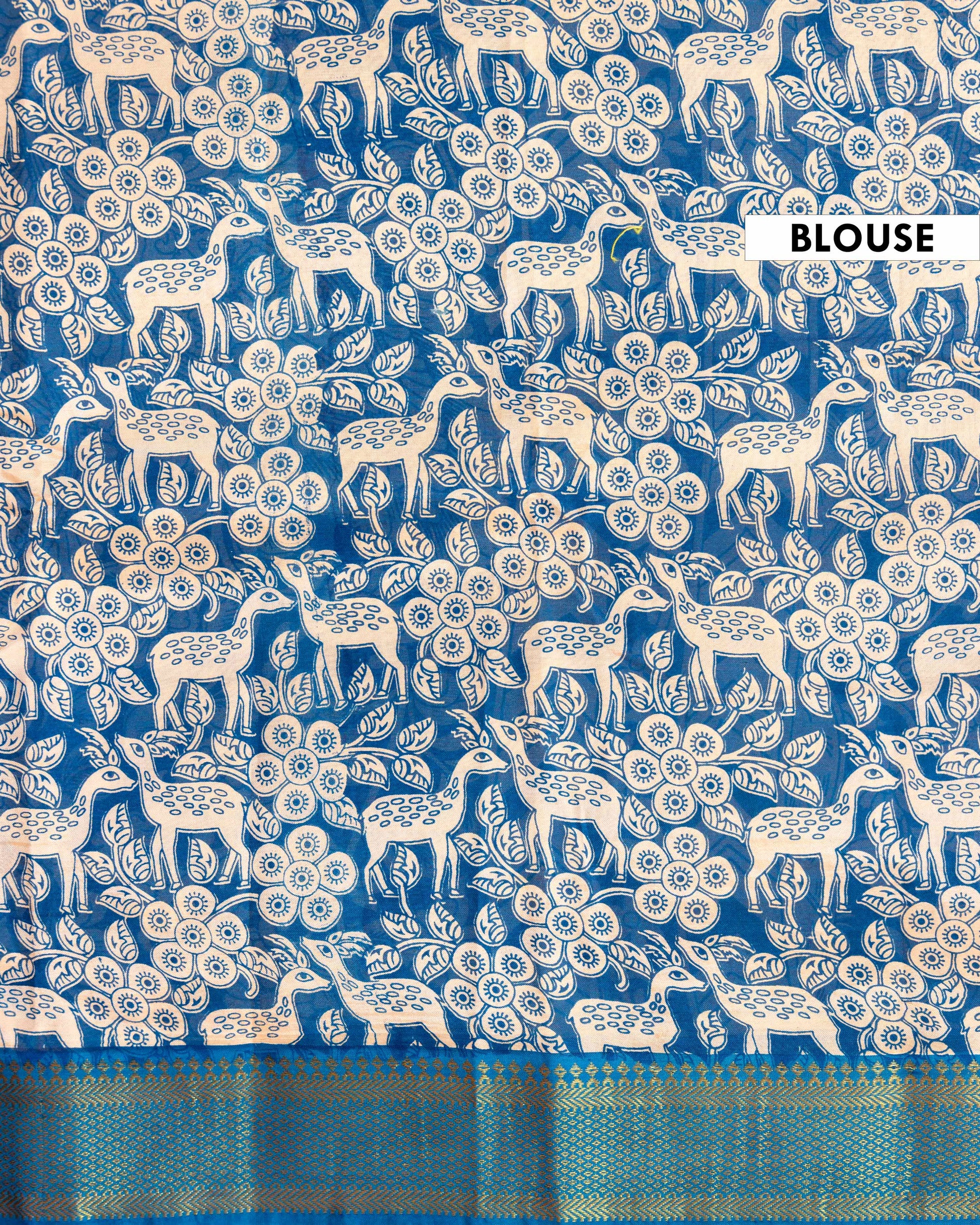 Traditional Kalamkari Semi Chanderi Saree with Intricate Floral and Avian Motifs - Peach