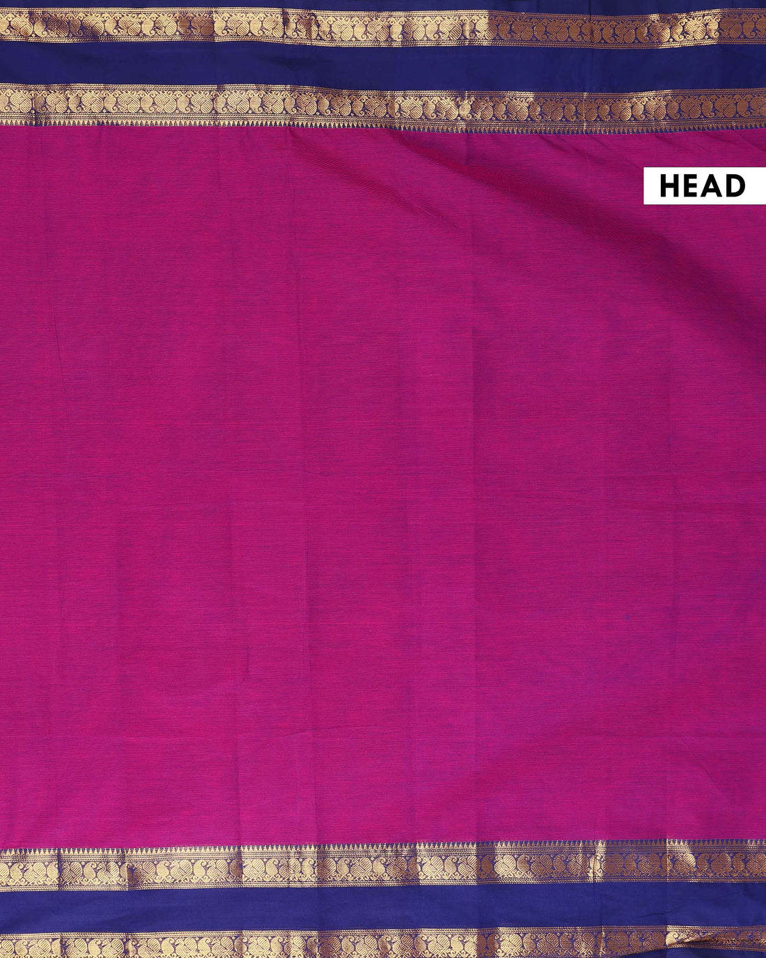 Traditional Kanchi Cotton Saree with Checks and Contrast Temple Border - Purple