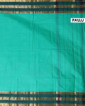 Traditional Kanchi Cotton Saree with Rich Zari Woven Border and Elegant Textured Weave - Green-Pallu