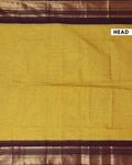 Traditional Kanchi Cotton Saree with Rich Zari Woven Border and Elegant Textured Weave - Olive Green-Head