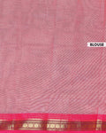 Traditional Kanchi Cotton Saree with Striped Body and Contrast Border - Pink-Blouse