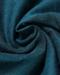 Traditional Khadi Cotton Saree with Contrast Printed Blouse and Tassel Accents - Teal