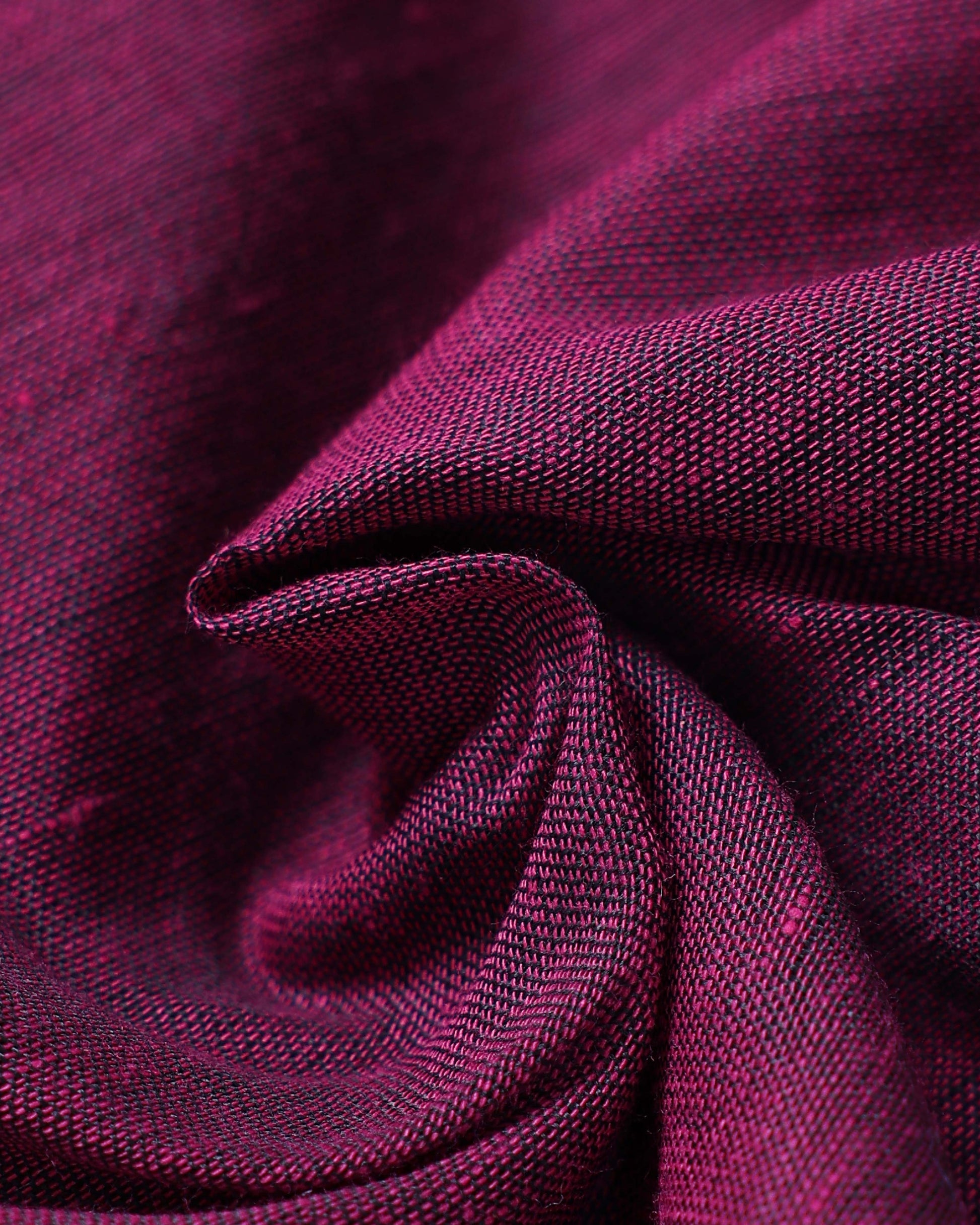 Traditional Khadi Cotton Saree with Contrast Printed Blouse and Tassel Accents - Purple