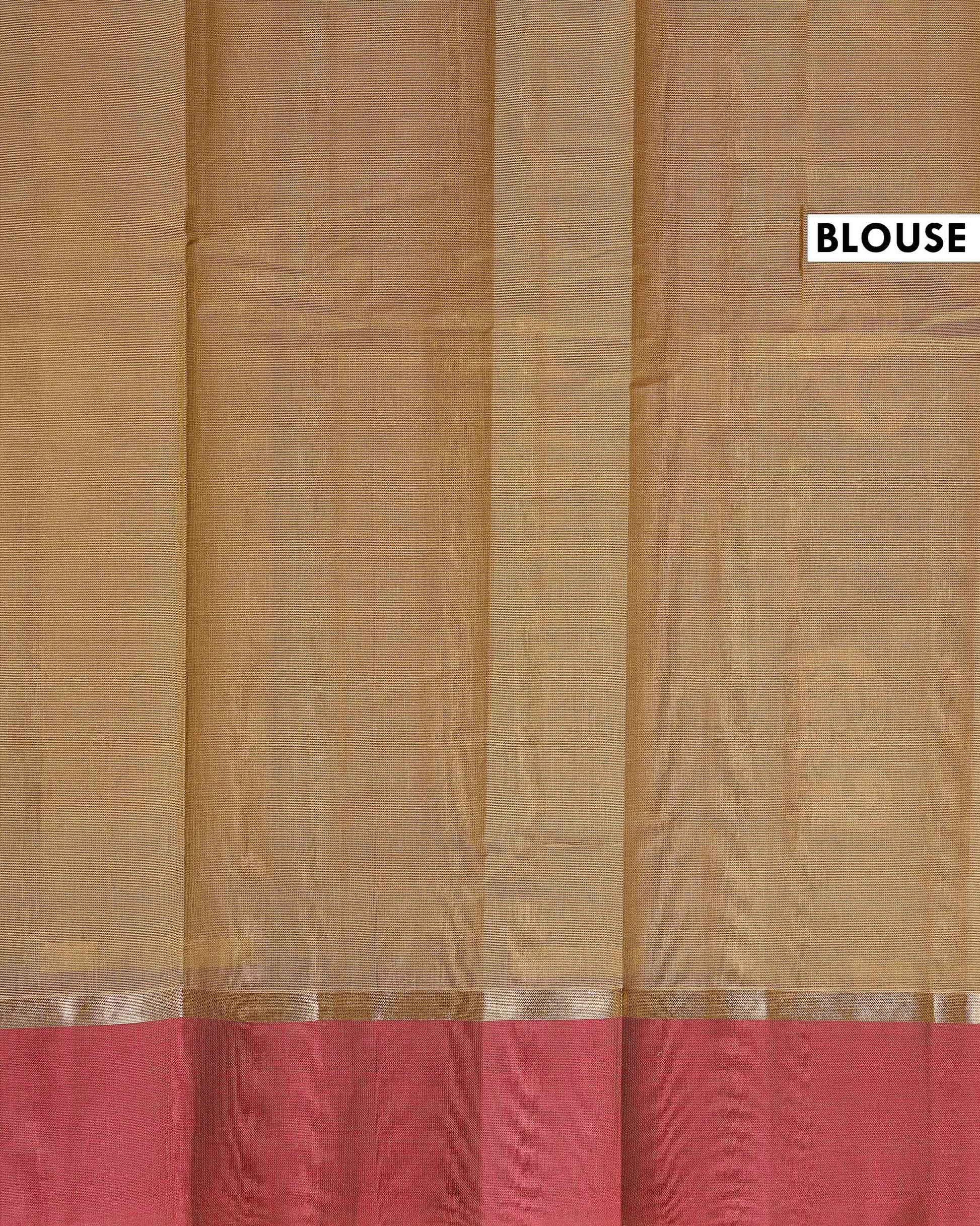 Traditional Kovai Cotton Saree with Contrast Border and Plain Body - Brown