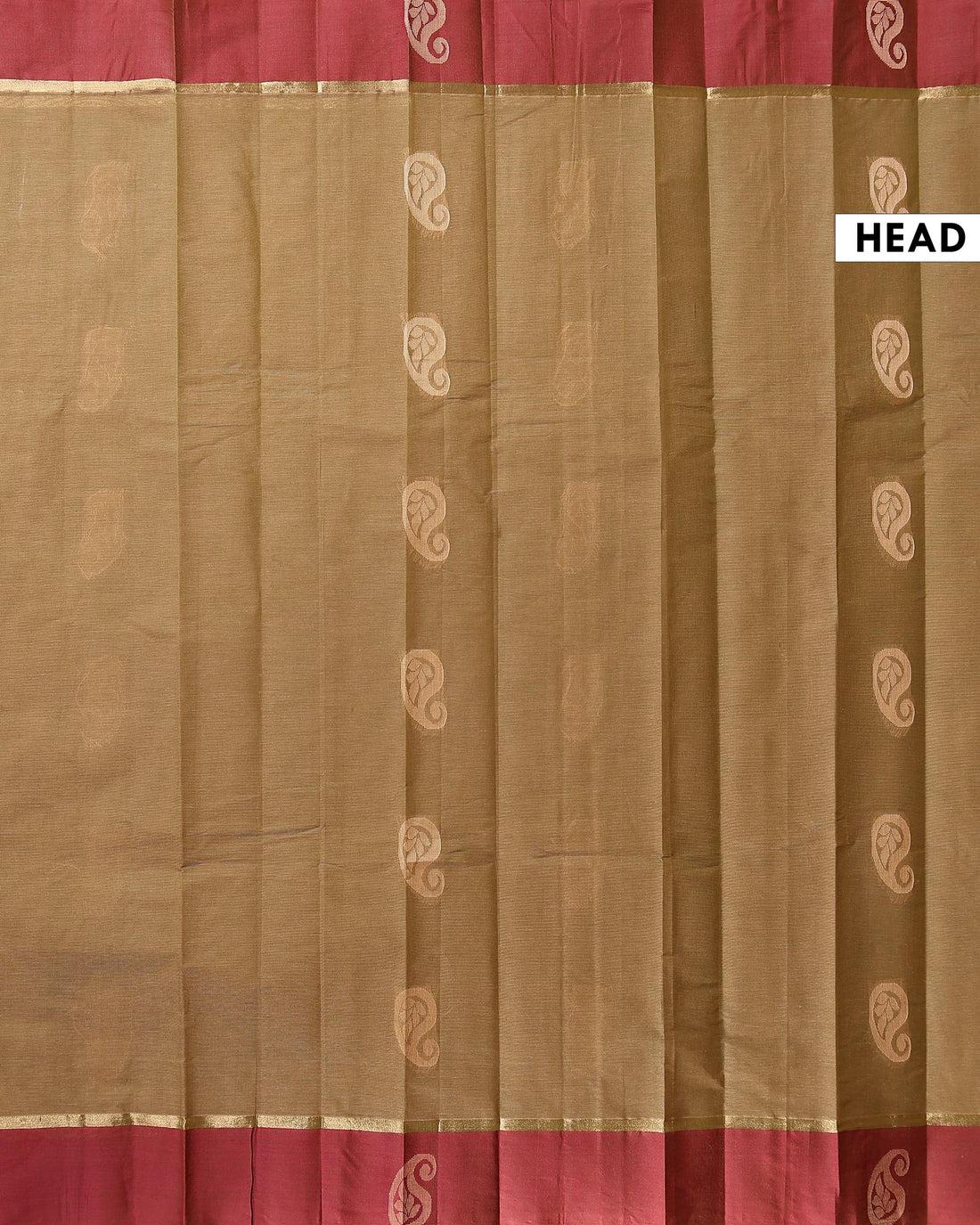 Traditional Kovai Cotton Saree with Contrast Border and Plain Body - Brown