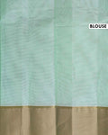 Traditional Kovai Cotton Saree with Subtle Self-Design and Contrast Plain Border - Light Green