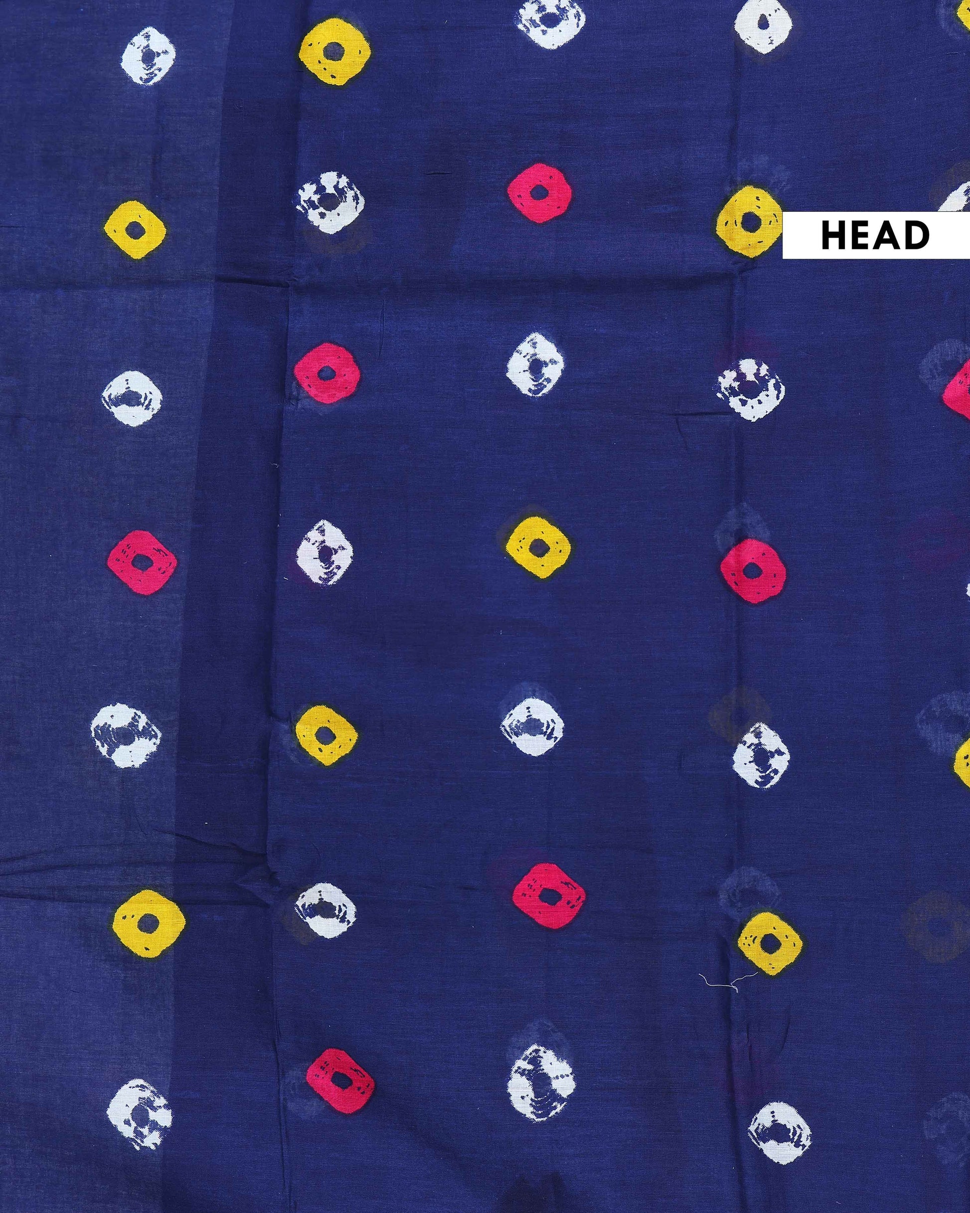 Traditional Mul Cotton Saree with Traditional Bandhani-style Prints - Head