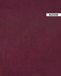 Traditional Mul Mul Cotton Saree with Hand Block Printed Leaf and Floral Motifs - Purple-Blouse